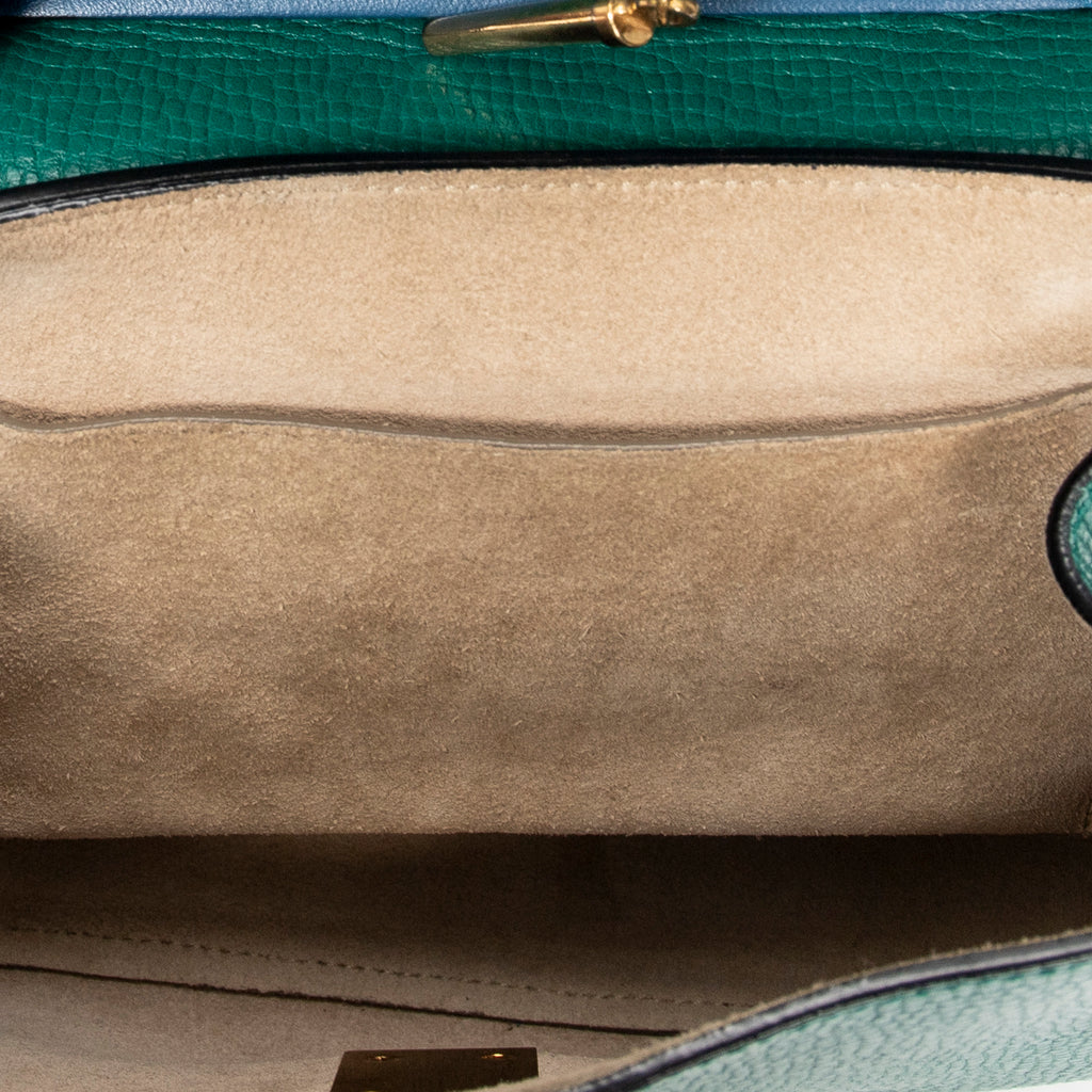 Shoulder Bag Small Bicolor Drew Blue Grained Calfskin Leather