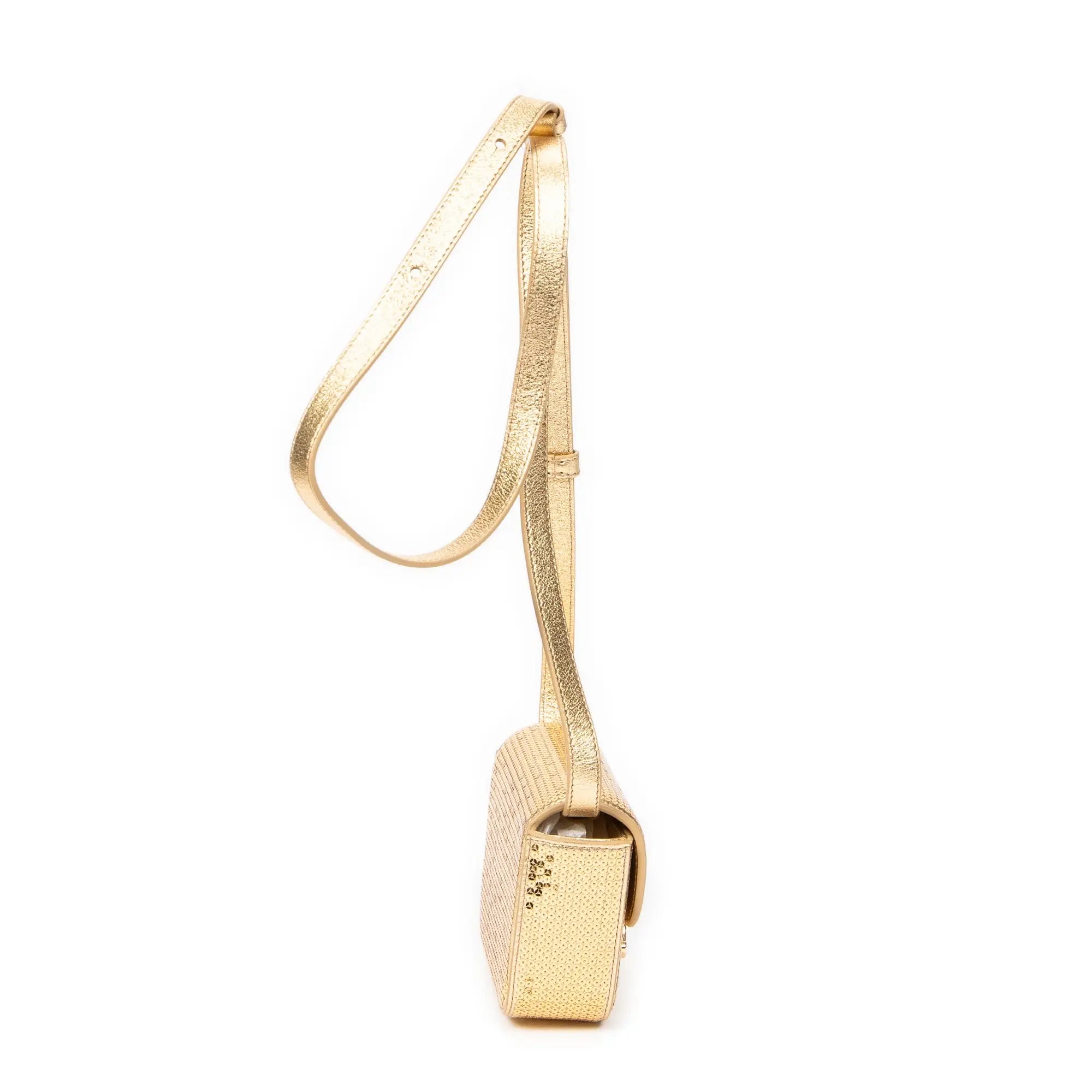 Shoulder Bag Rare Ltd. Ed. Mini Triomphe Crossbody Gold Sequin Canvas