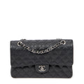 Shoulder Bag Classic Double Flap 26 Black Quilted Caviar Leather