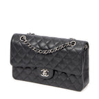 Shoulder Bag Classic Double Flap 26 Black Quilted Caviar Leather