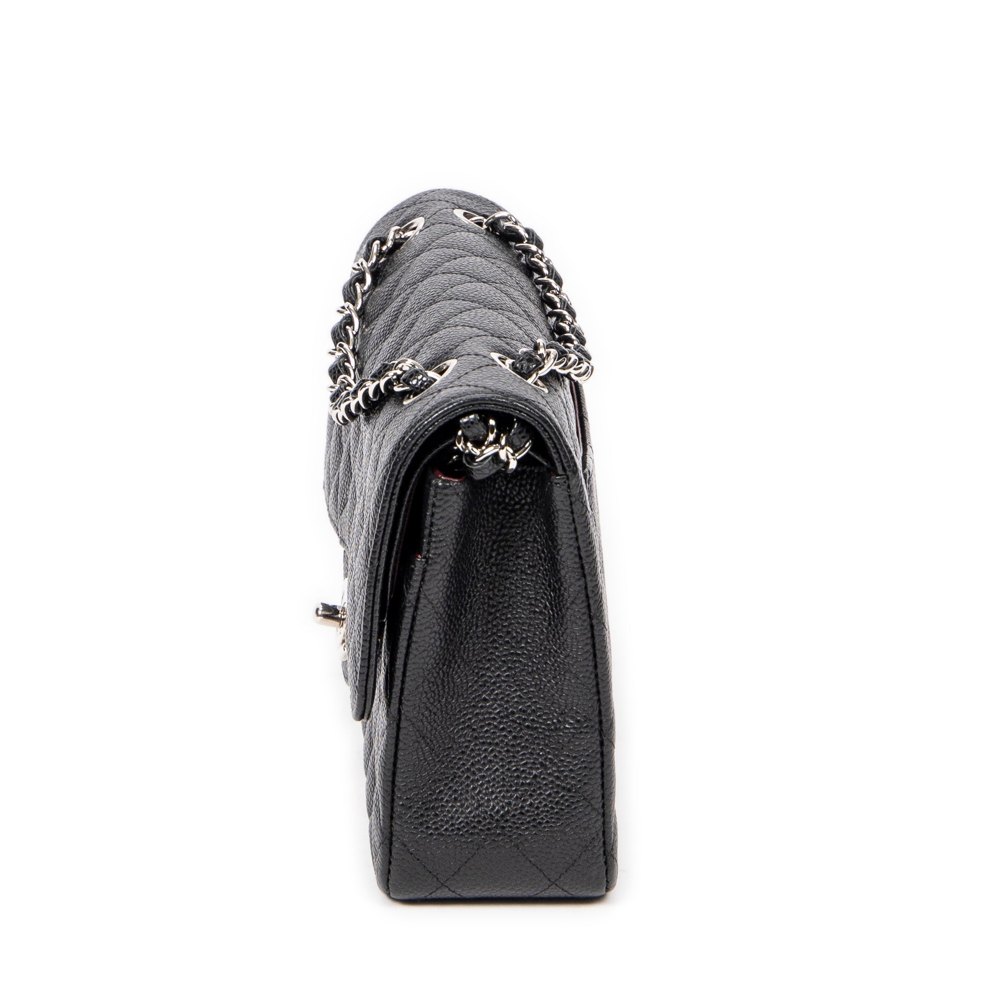 Shoulder Bag Classic Double Flap 26 Black Quilted Caviar Leather