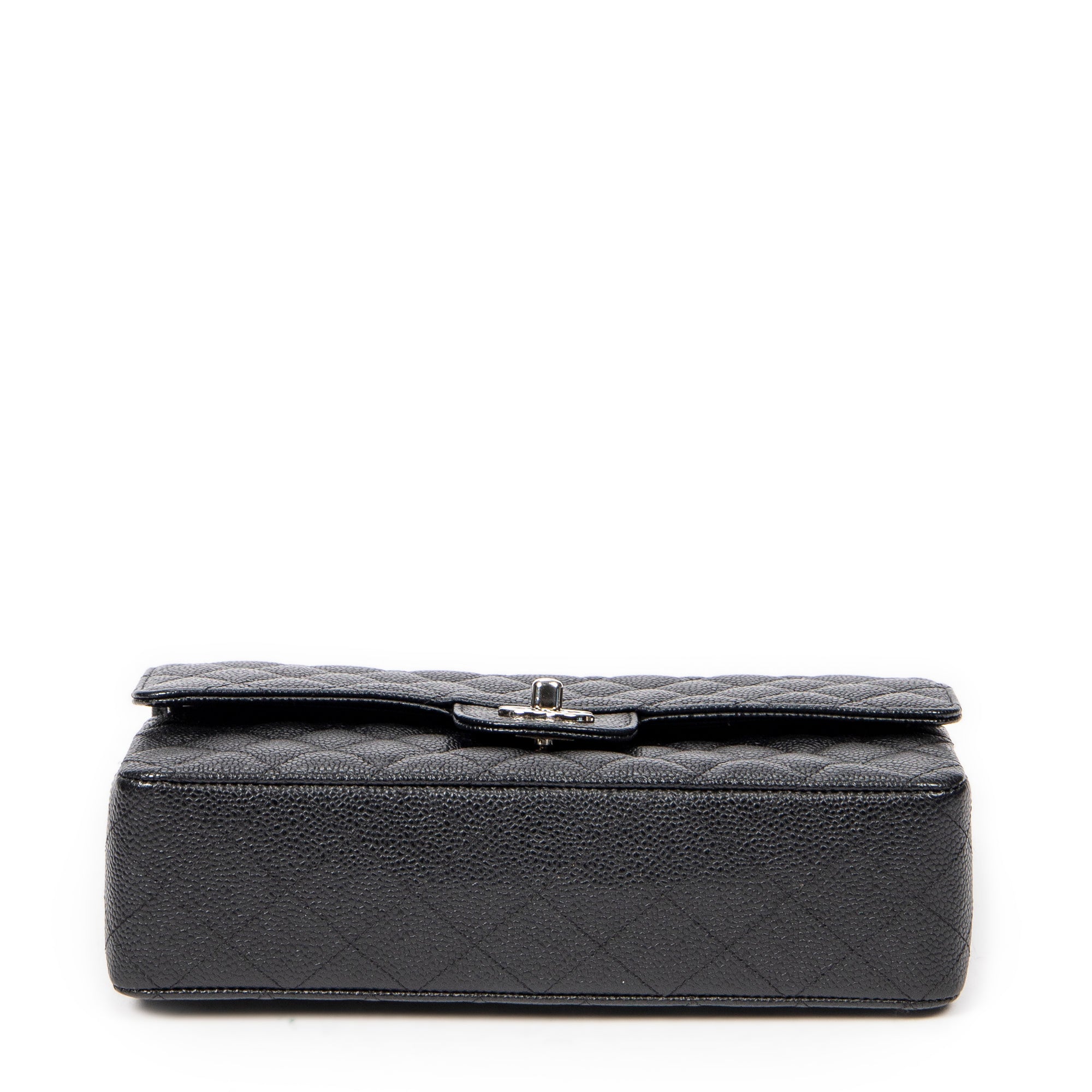 Shoulder Bag Classic Double Flap 26 Black Quilted Caviar Leather
