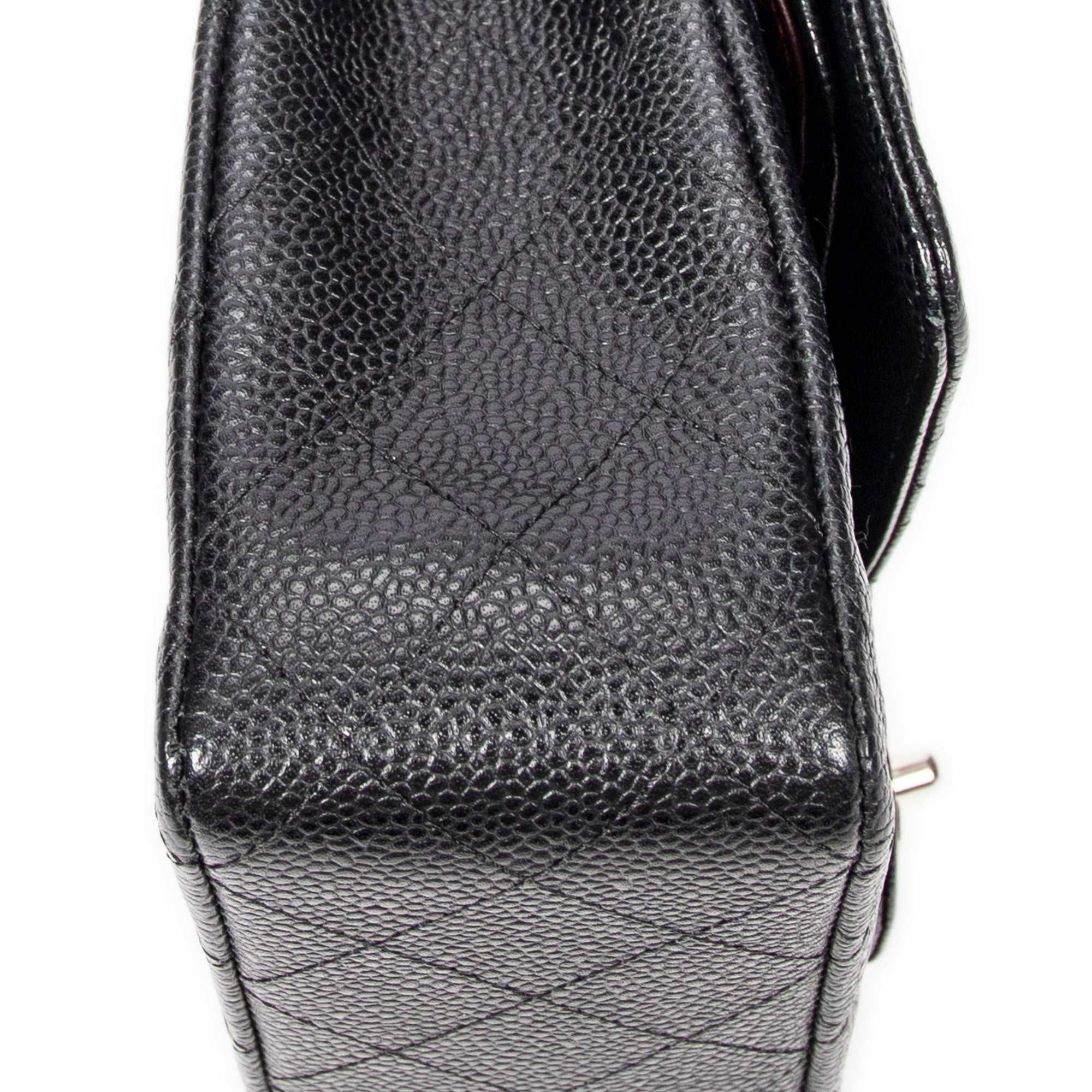 Shoulder Bag Classic Double Flap 26 Black Quilted Caviar Leather
