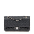 Shoulder Bag Classic Double Flap 26 Black Quilted Caviar Leather