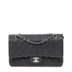 Shoulder Bag Classic Double Flap 26 Black Quilted Caviar Leather