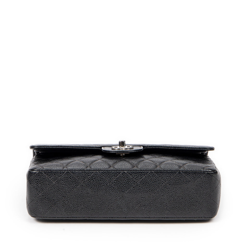 Shoulder Bag Classic Double Flap 26 Black Quilted Caviar Leather
