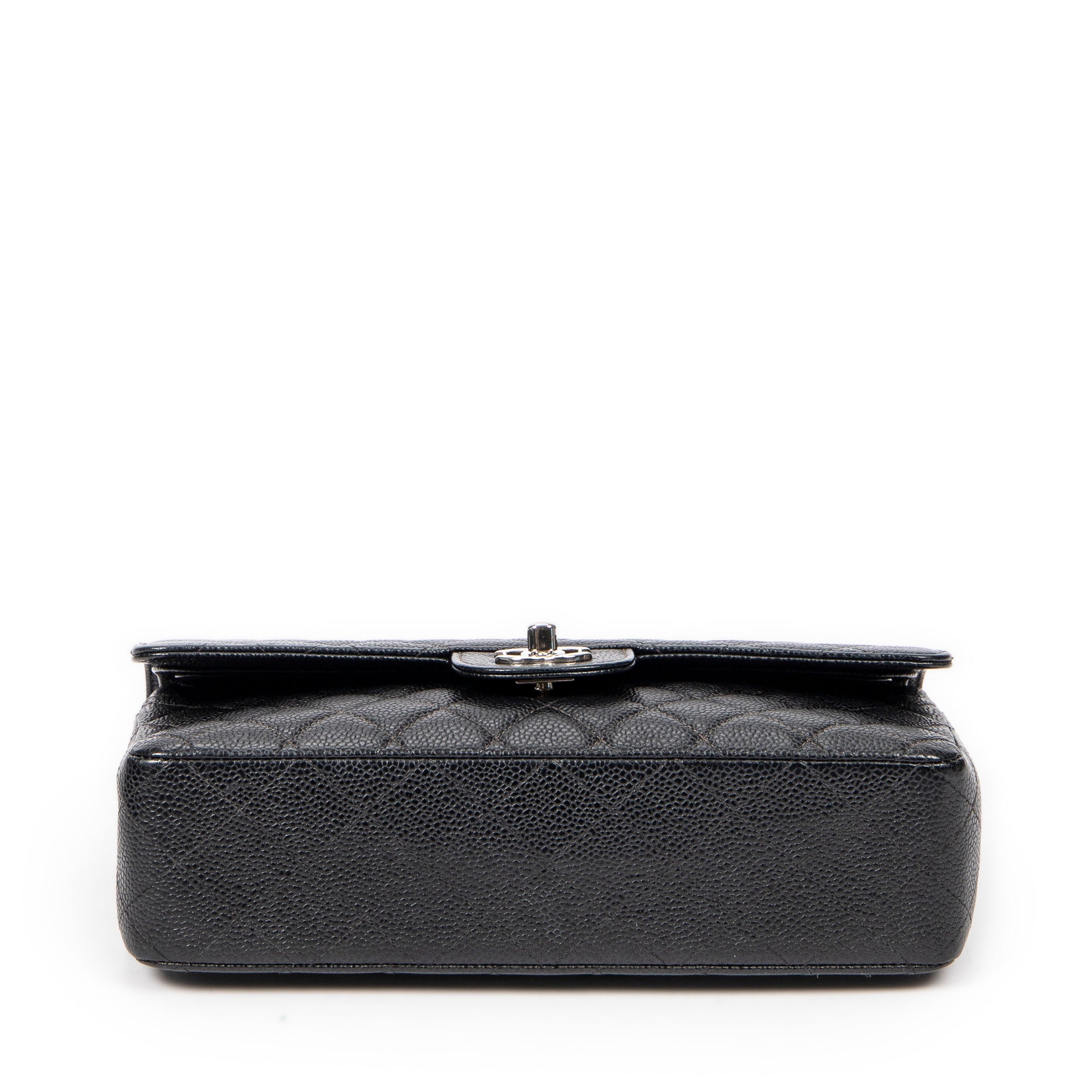 Shoulder Bag Classic Double Flap 26 Black Quilted Caviar Leather