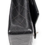 Shoulder Bag Classic Double Flap 26 Black Quilted Caviar Leather