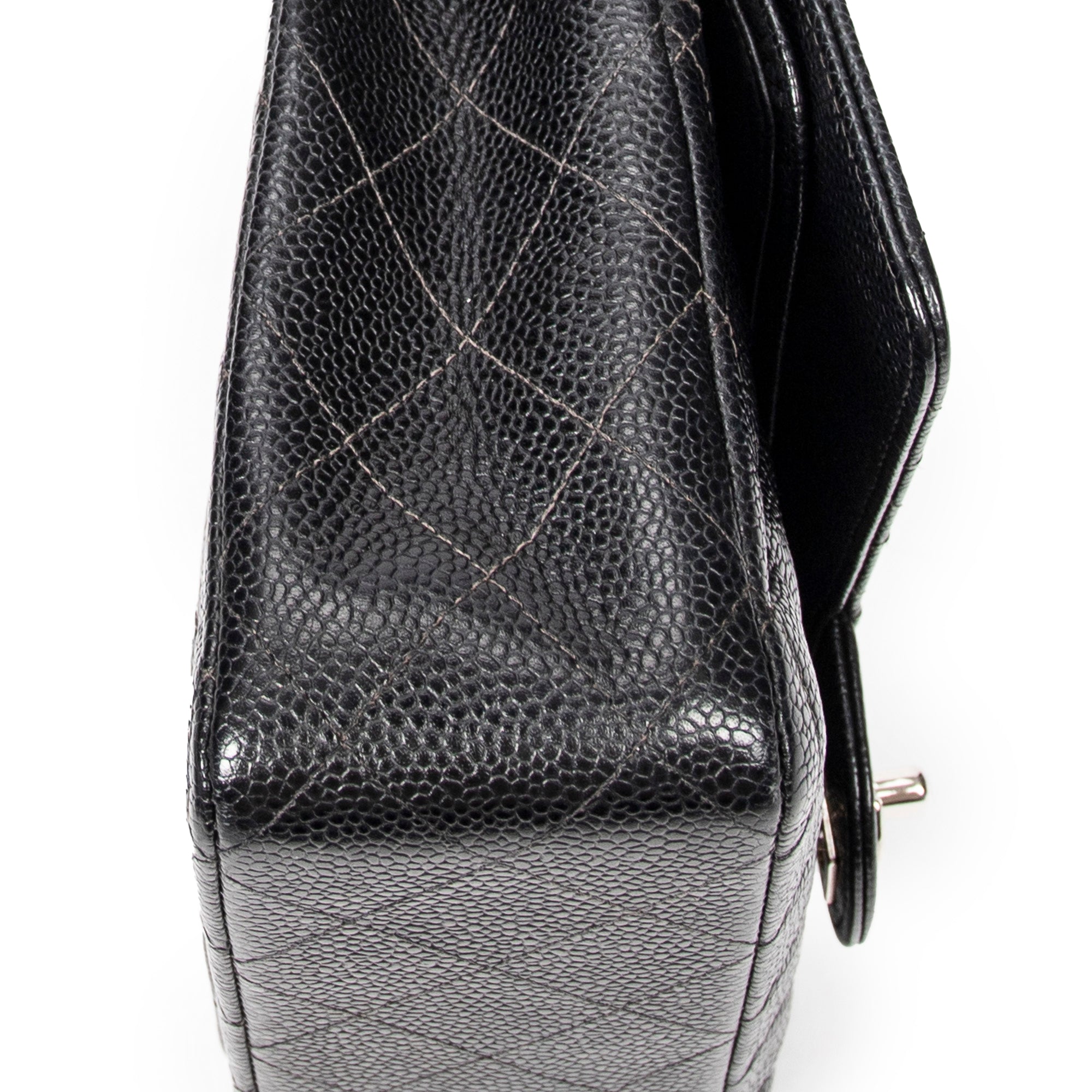 Shoulder Bag Classic Double Flap 26 Black Quilted Caviar Leather