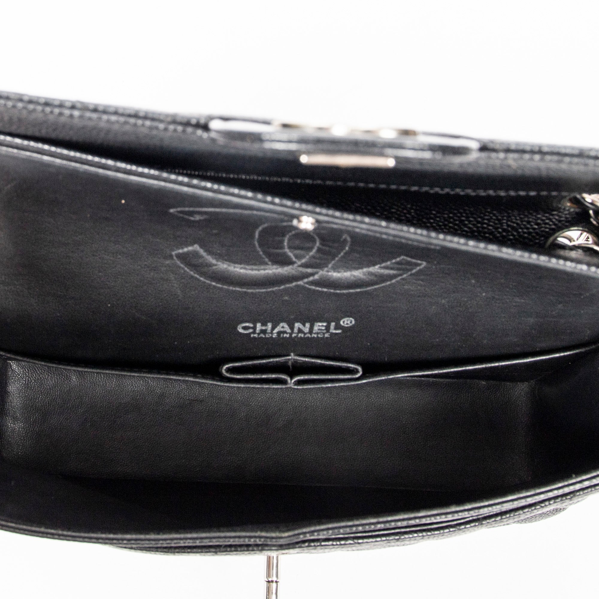 Shoulder Bag Classic Double Flap 26 Black Quilted Caviar Leather