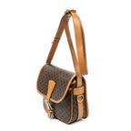 Shoulder bag Vintage Buckle Flap Crossbody Brown Macadam Coated Canvas