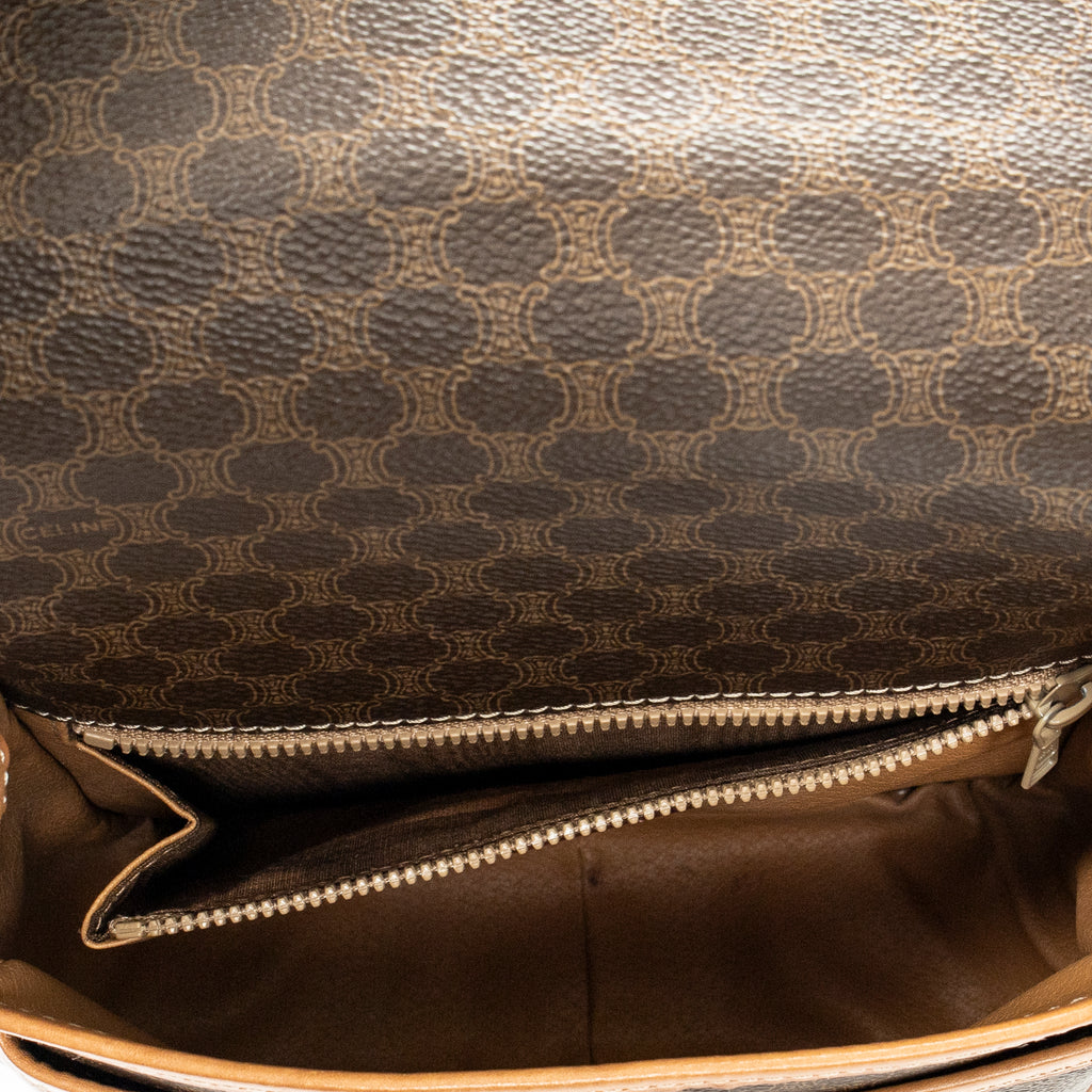 Shoulder bag Vintage Buckle Flap Crossbody Brown Macadam Coated Canvas