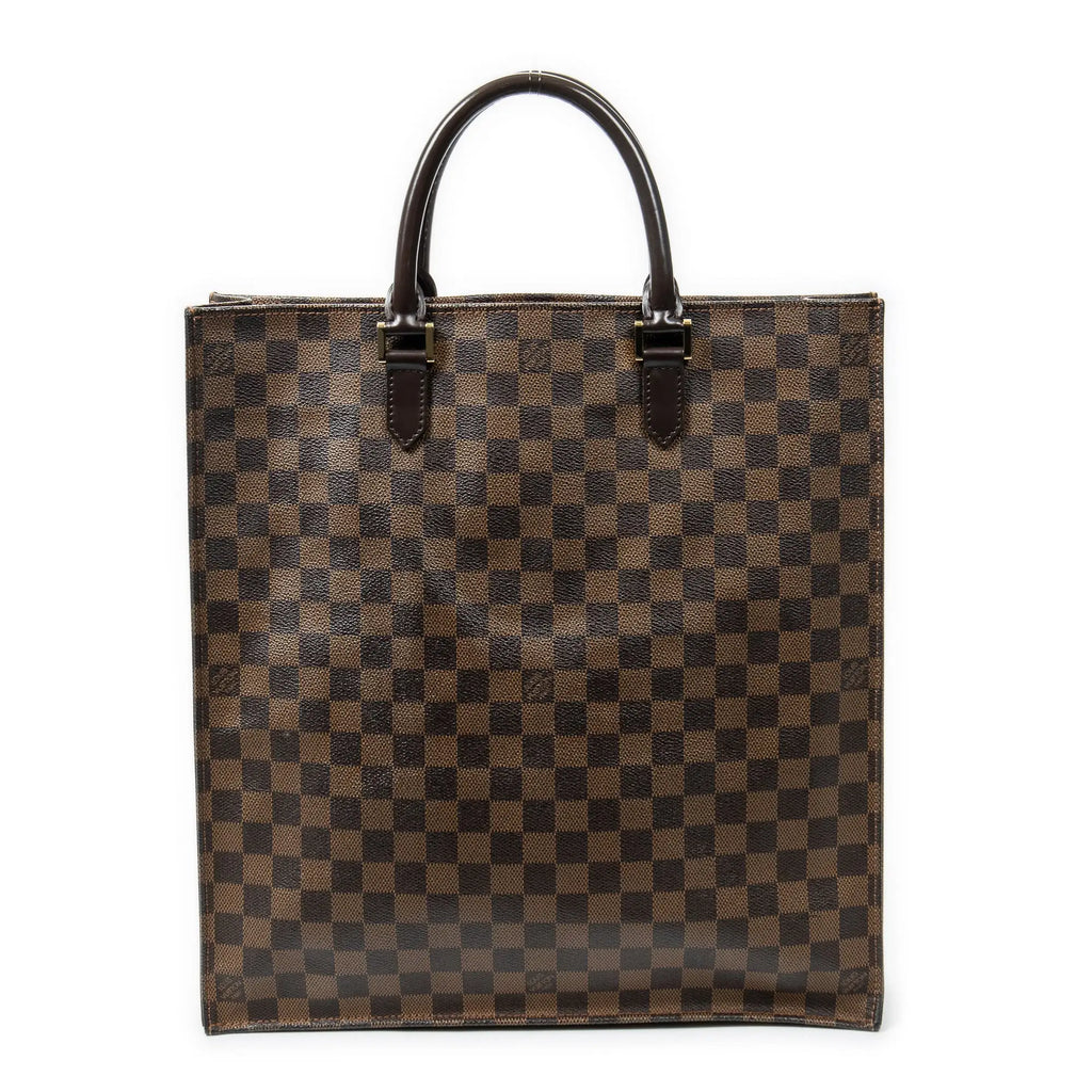 Bolso de mano Sac Plat Damier Ebene marrón