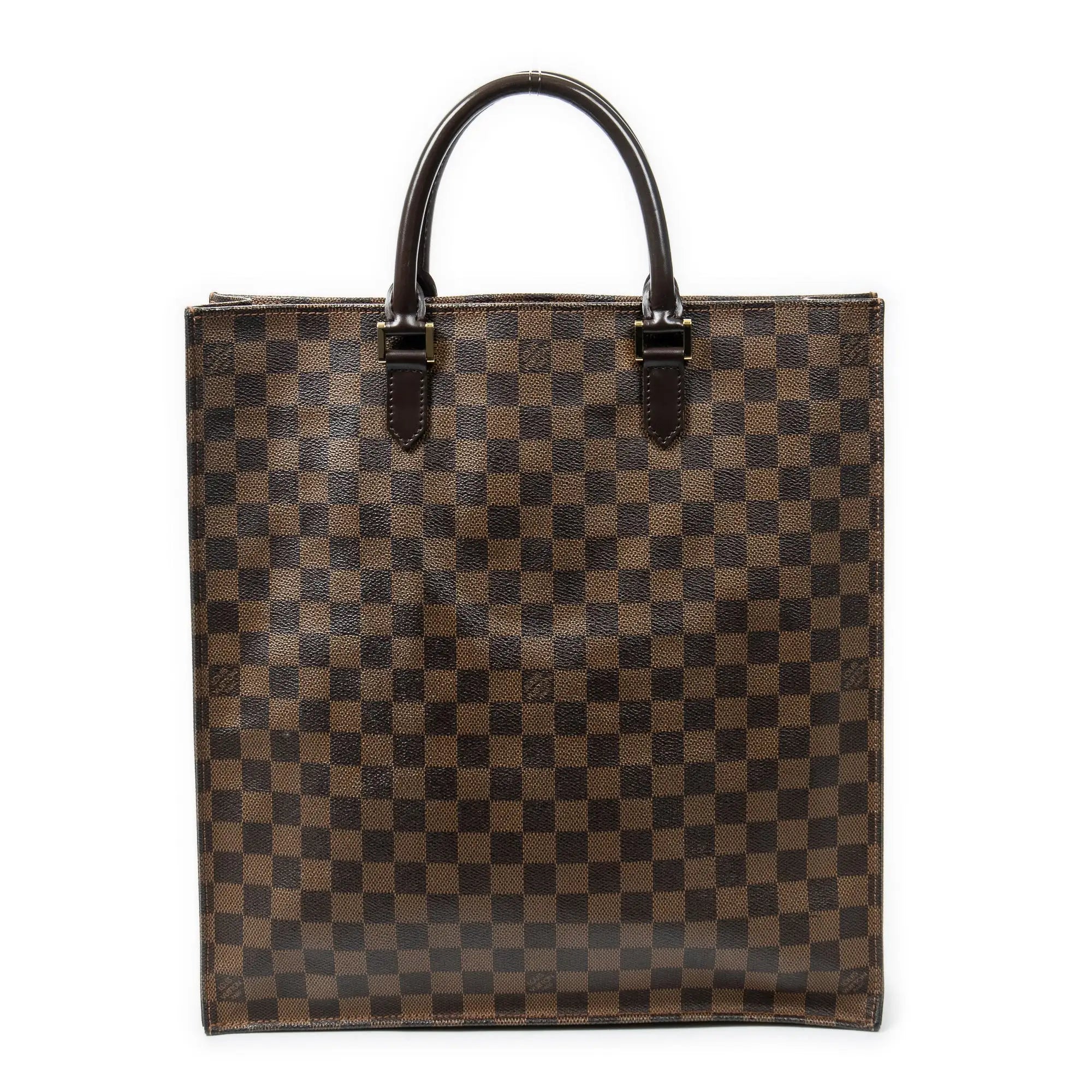 Bolso de mano Sac Plat Damier Ebene marrón