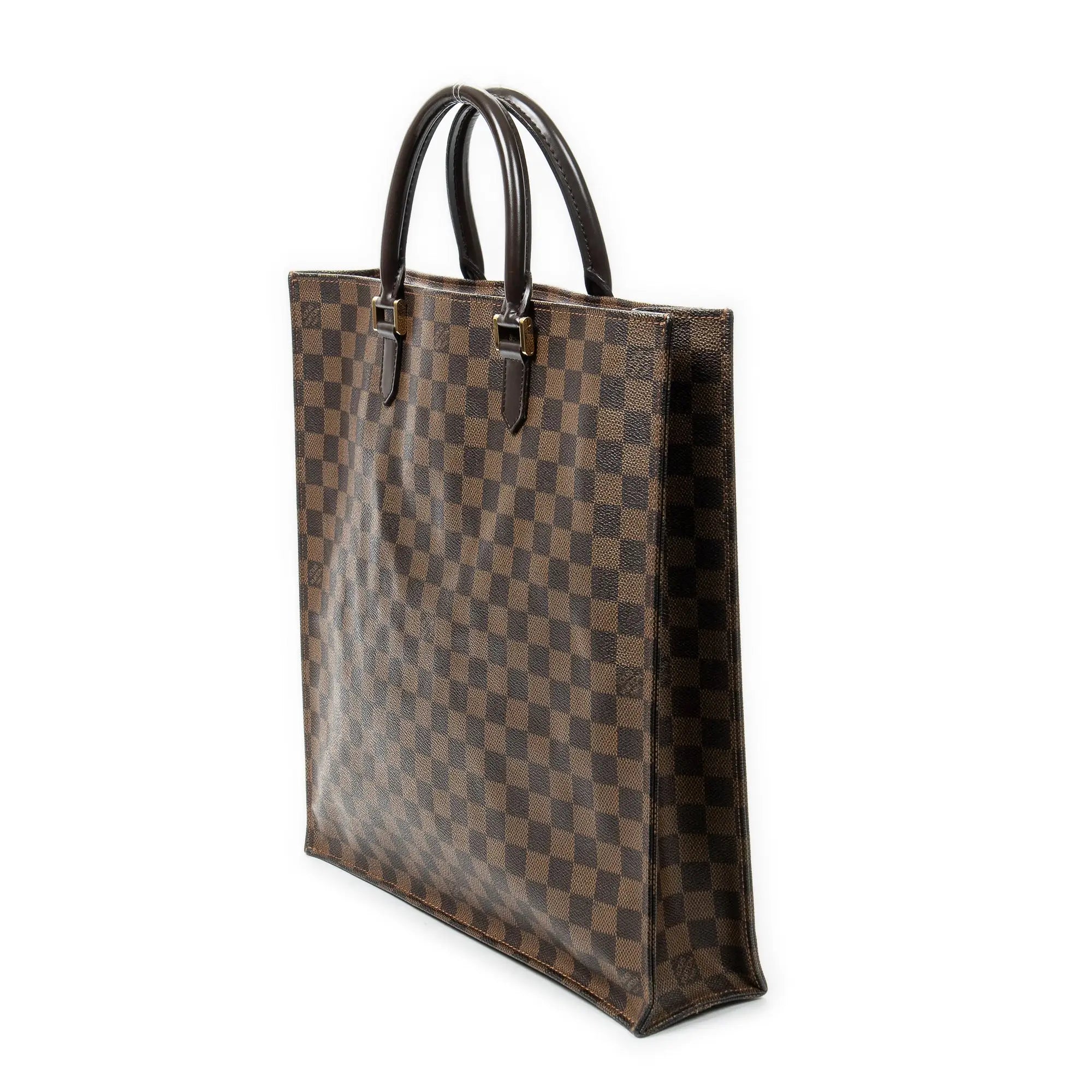 Bolso de mano Sac Plat Damier Ebene marrón
