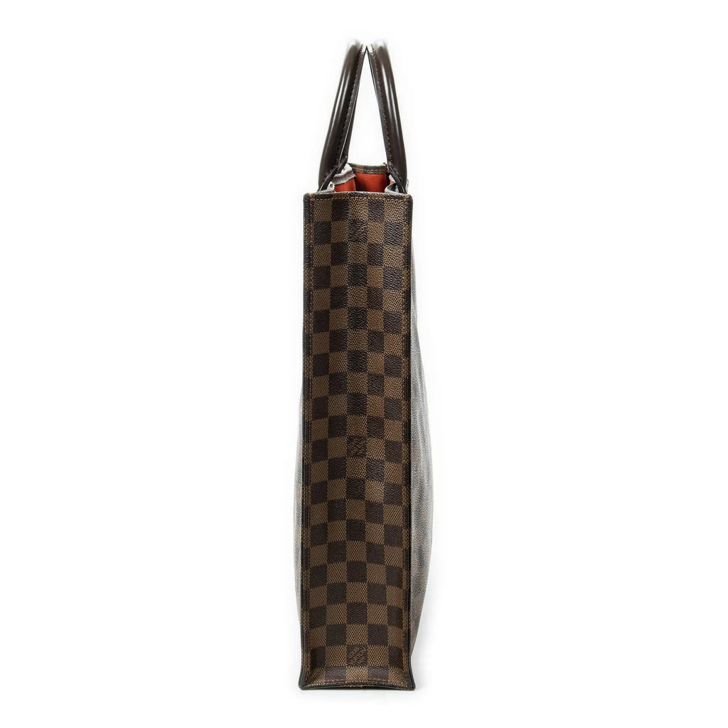 Bolso de mano Sac Plat Damier Ebene marrón