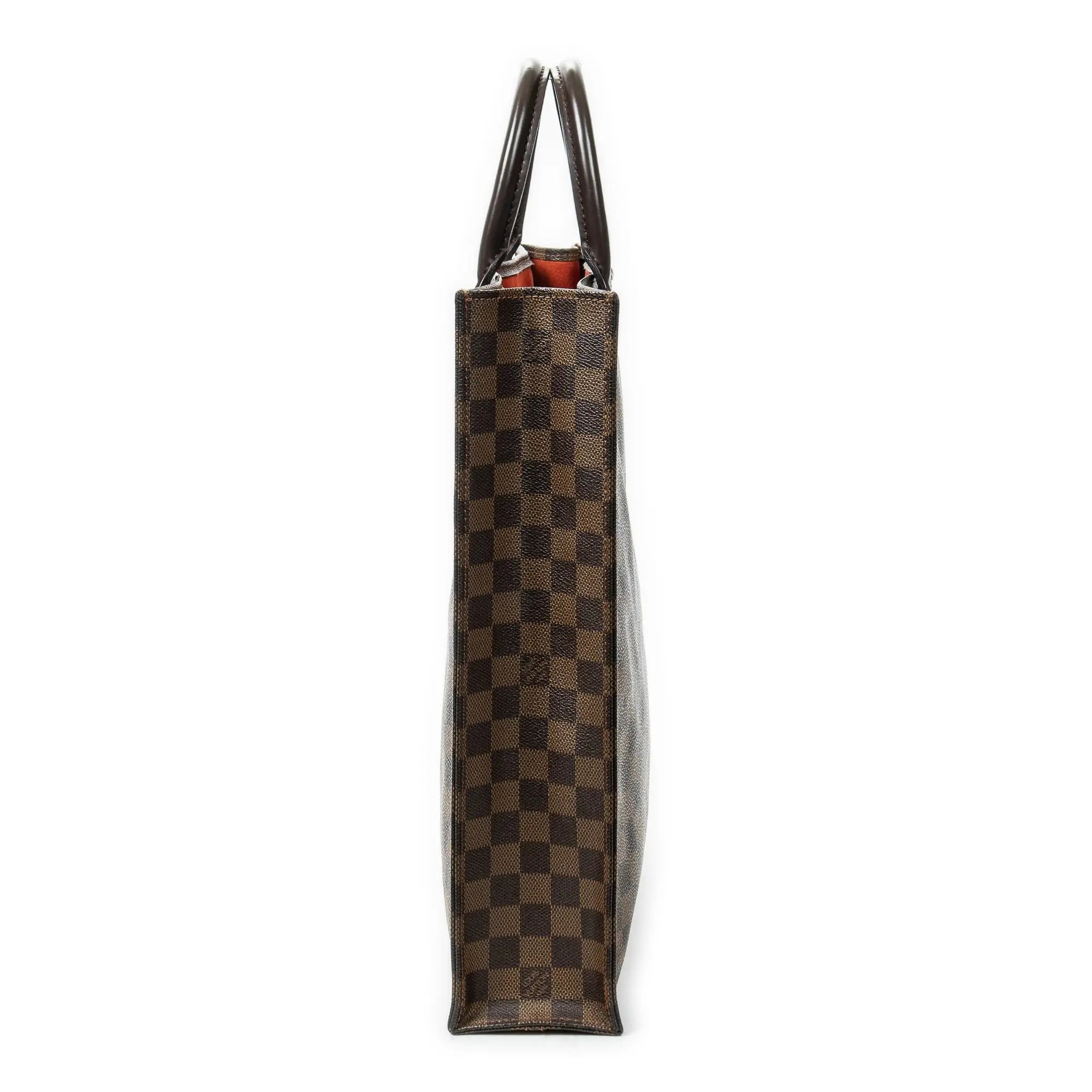 Bolso de mano Sac Plat Damier Ebene marrón