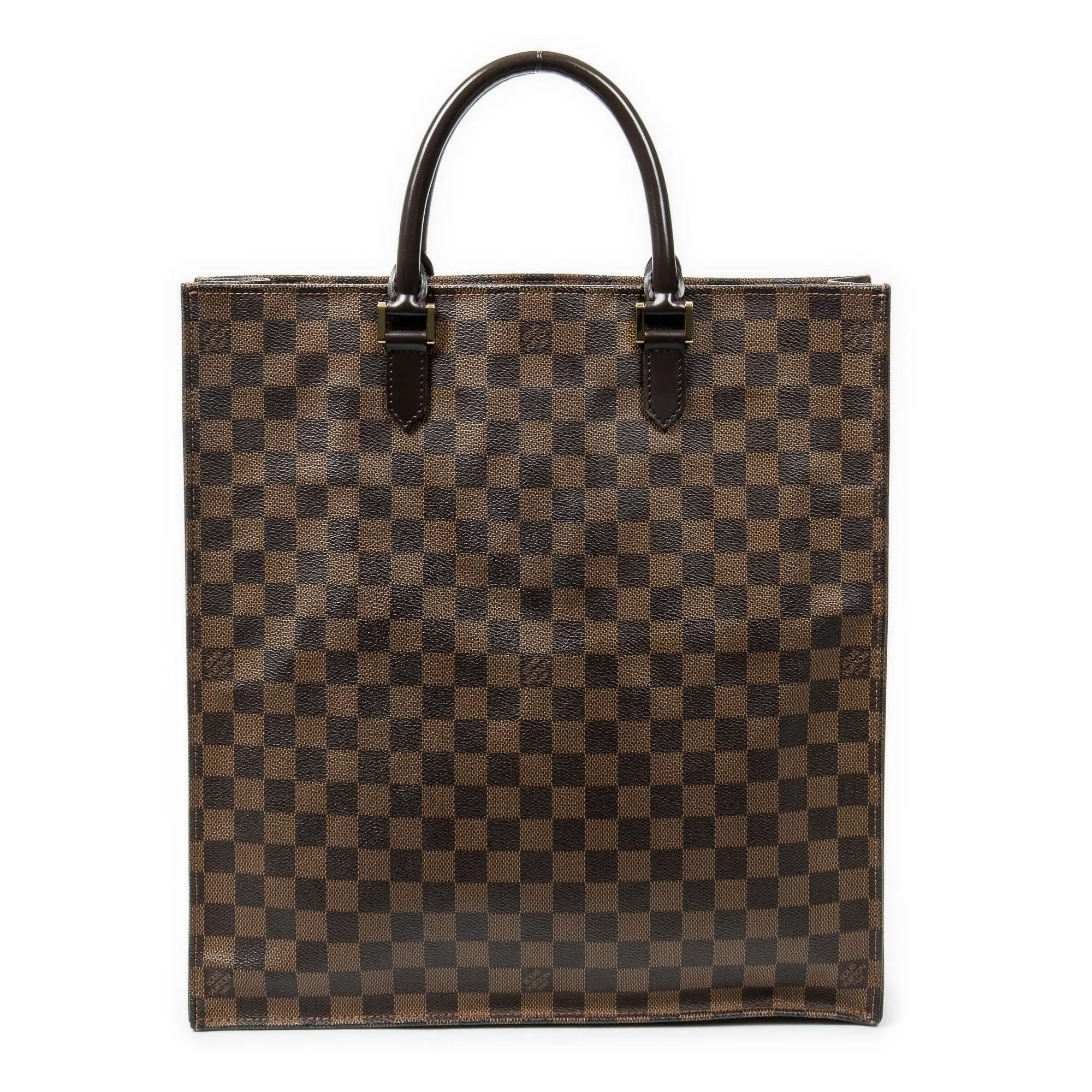 Bolso de mano Sac Plat Damier Ebene marrón