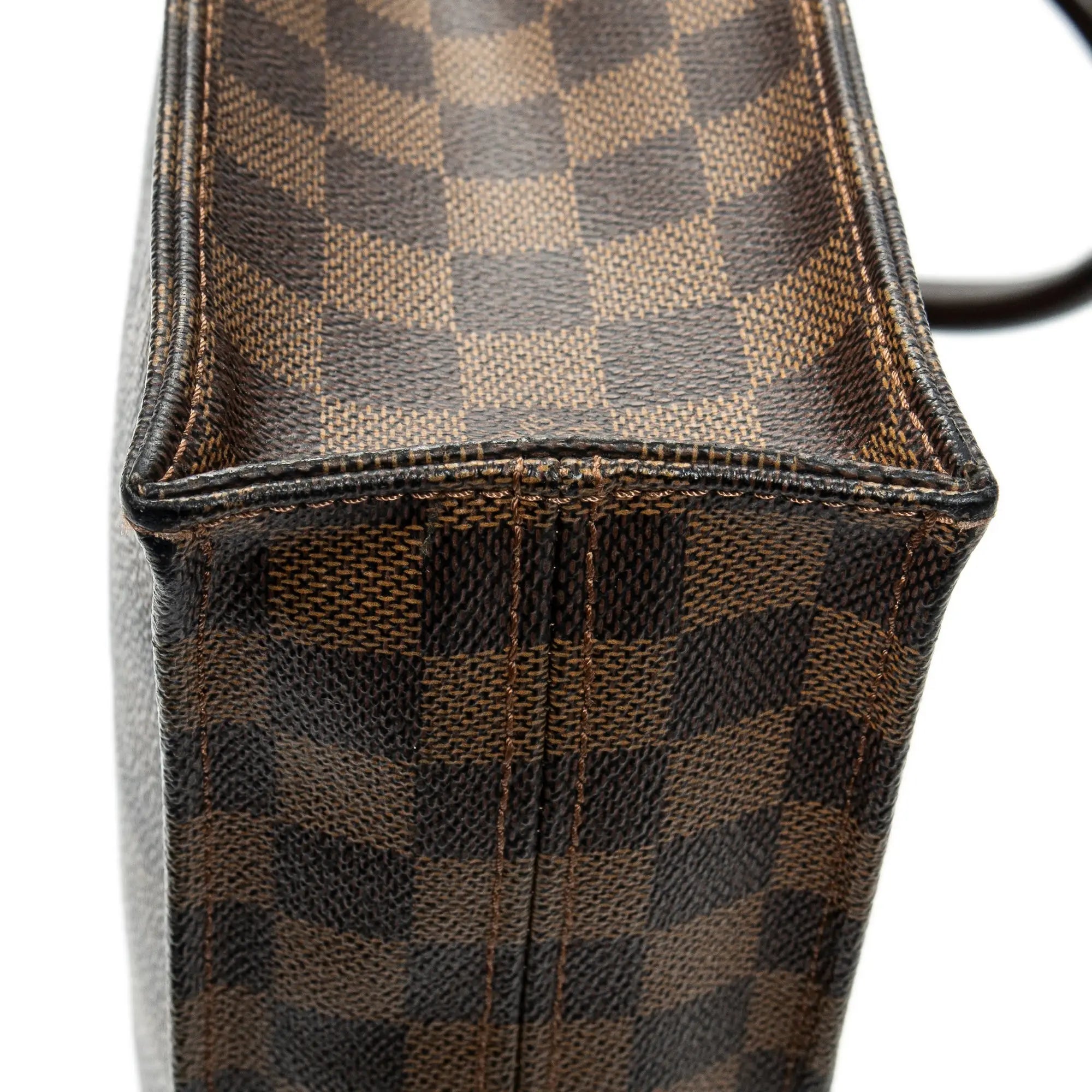 Bolso de mano Sac Plat Damier Ebene marrón