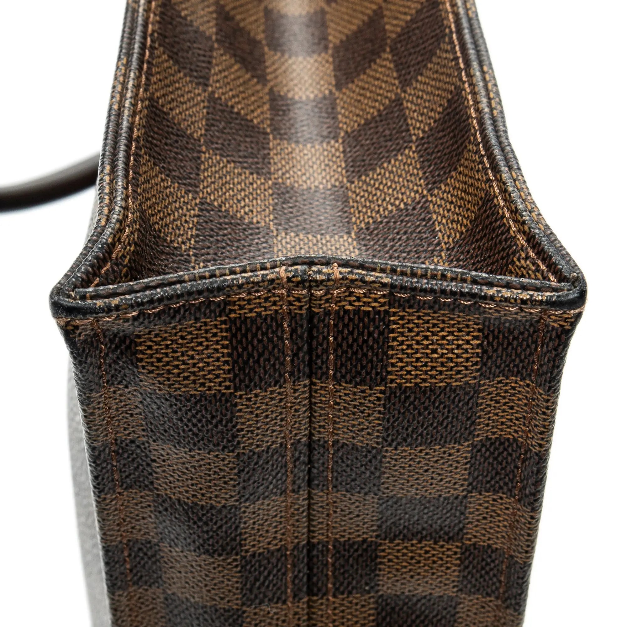 Bolso de mano Sac Plat Damier Ebene marrón