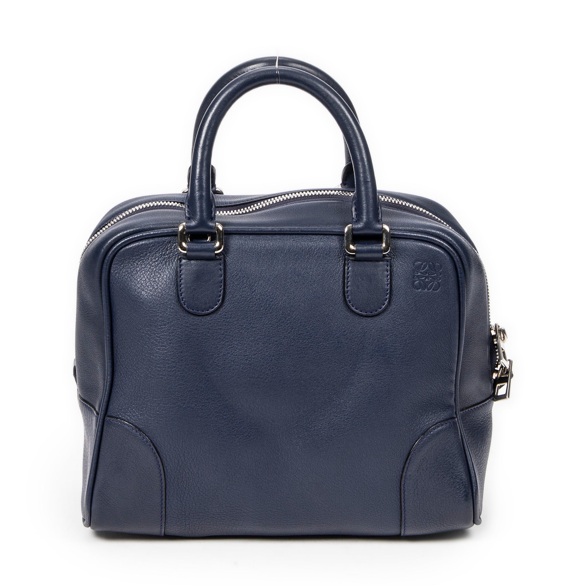 Handbag Medium Amazona 75 Navy Calfskin Leather