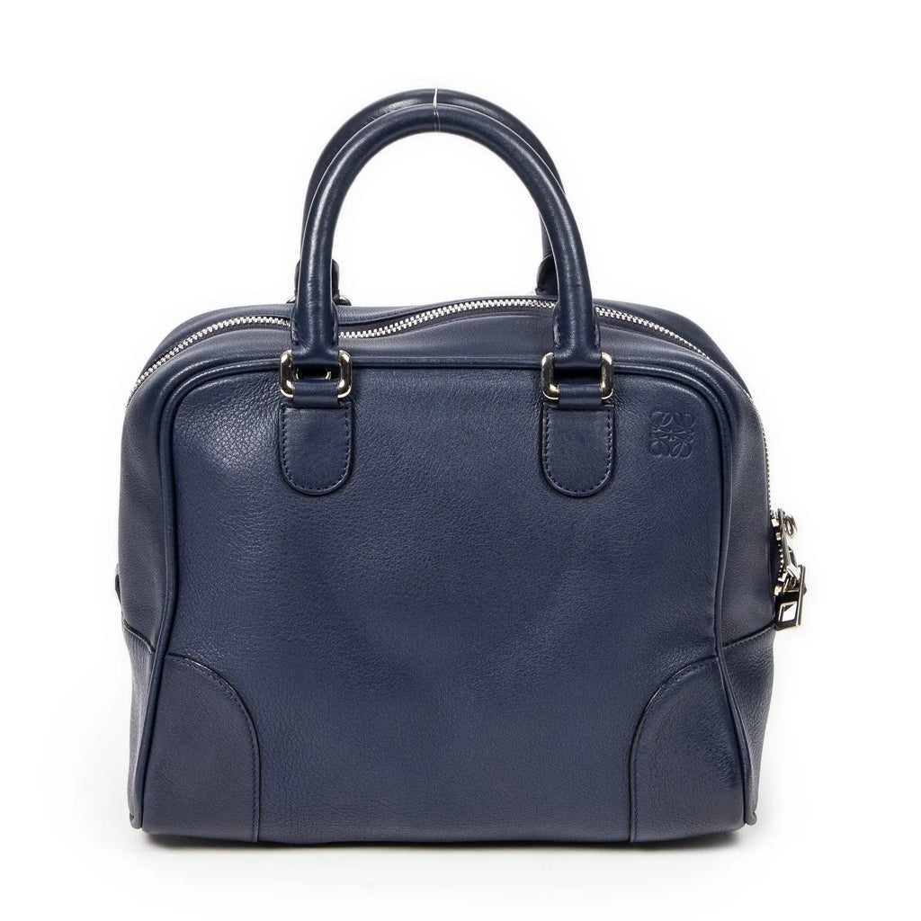 Bolso de mano mediano Amazona 75, piel de becerro, azul marino