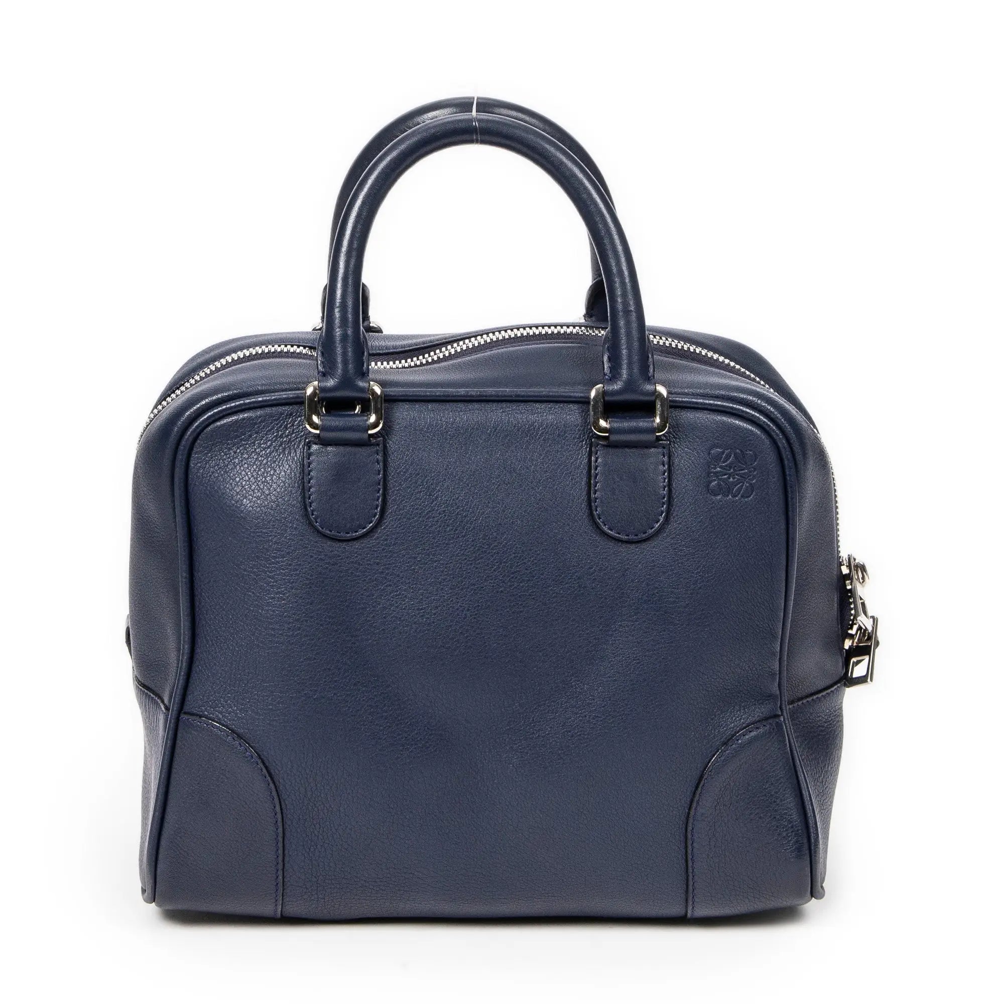 Handbag Medium Amazona 75 Navy Calfskin Leather