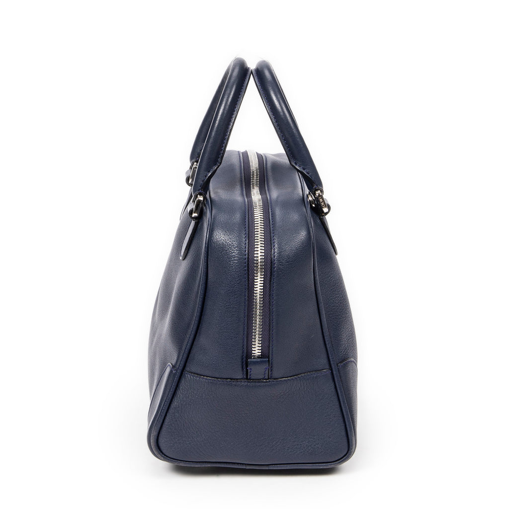 Handbag Medium Amazona 75 Navy Calfskin Leather