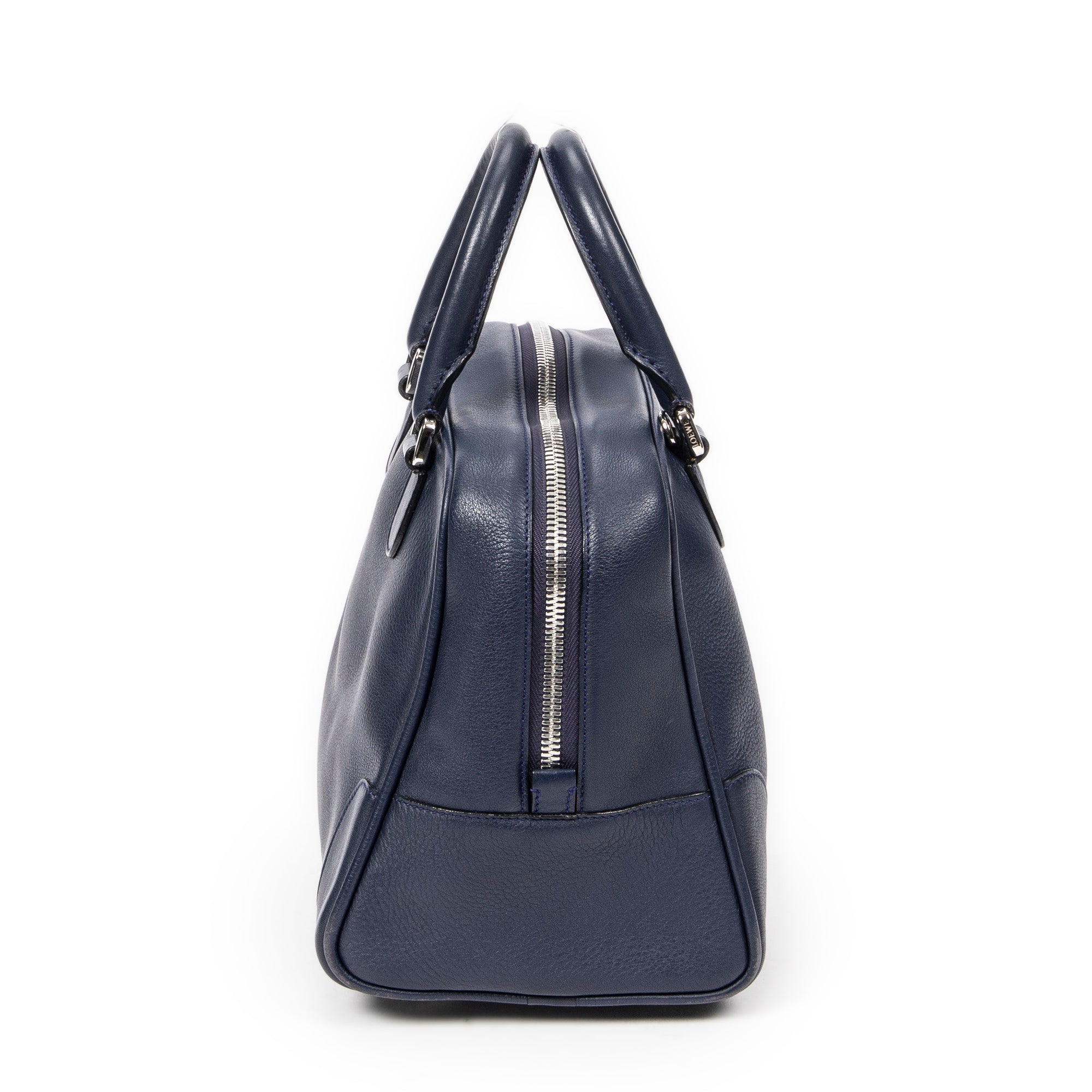Handbag Medium Amazona 75 Navy Calfskin Leather