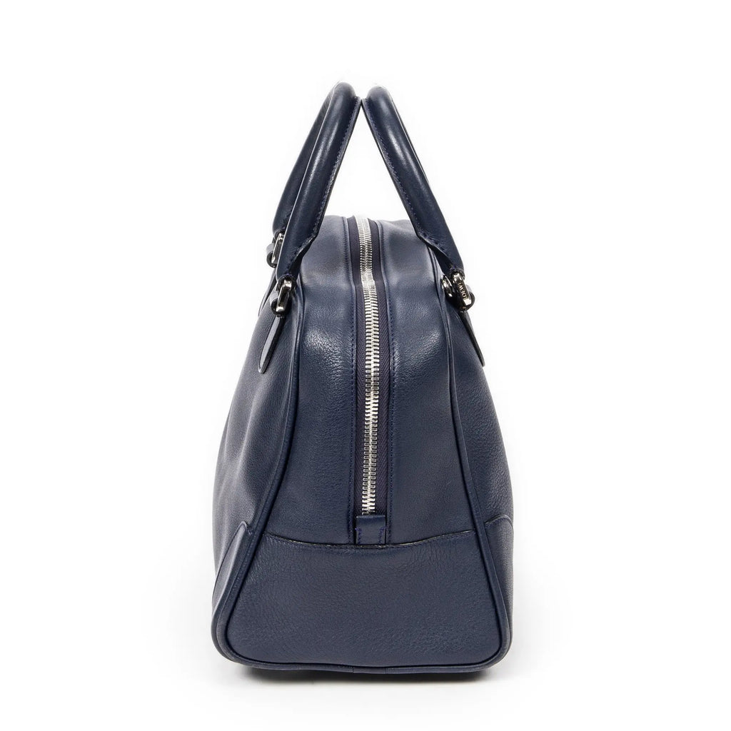 Bolso de mano mediano Amazona 75, piel de becerro, azul marino