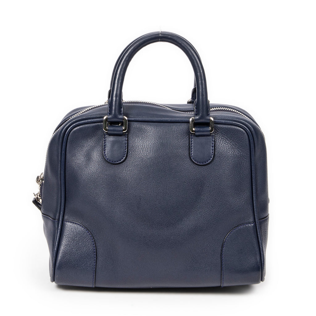 Handbag Medium Amazona 75 Navy Calfskin Leather
