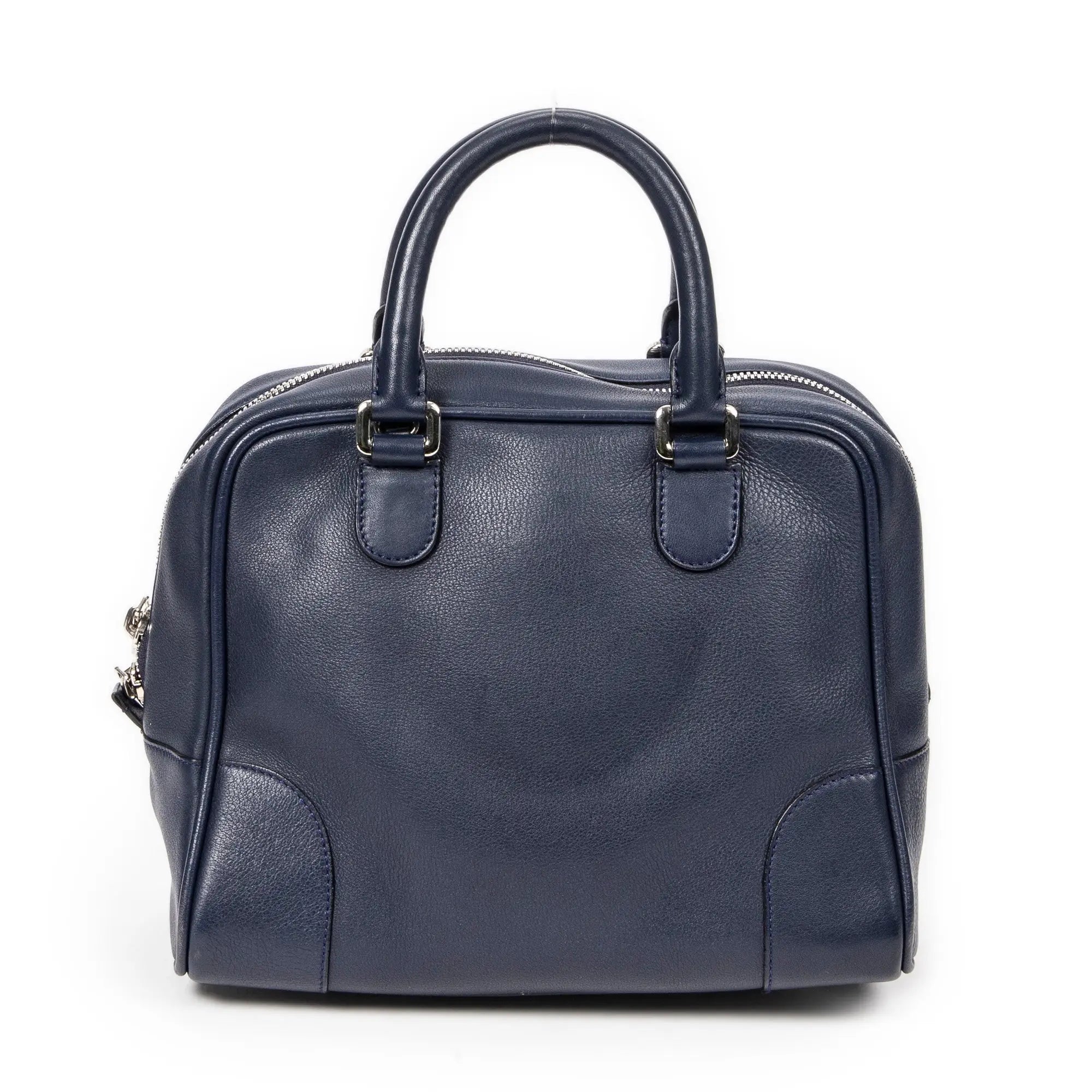 Handbag Medium Amazona 75 Navy Calfskin Leather