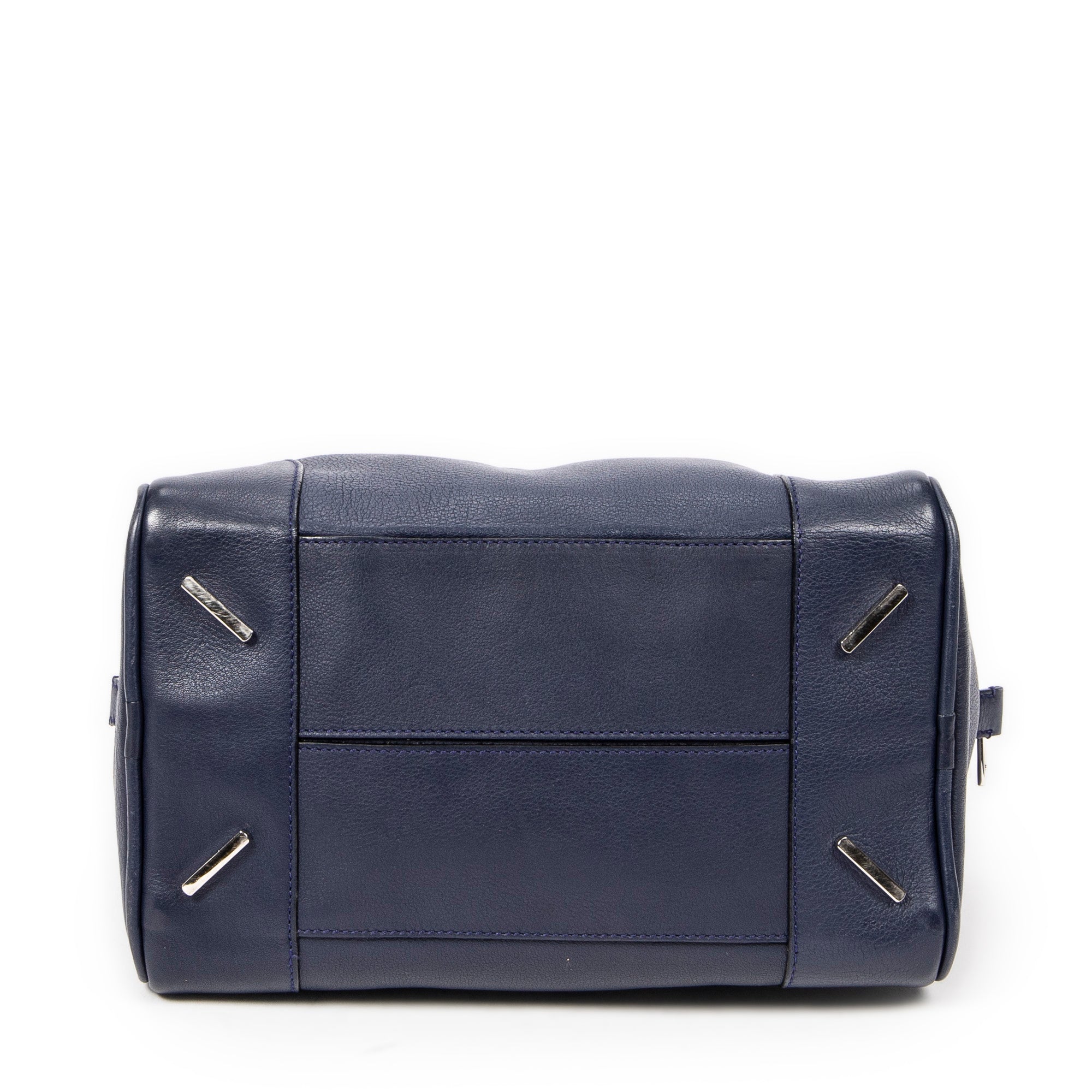Handbag Medium Amazona 75 Navy Calfskin Leather