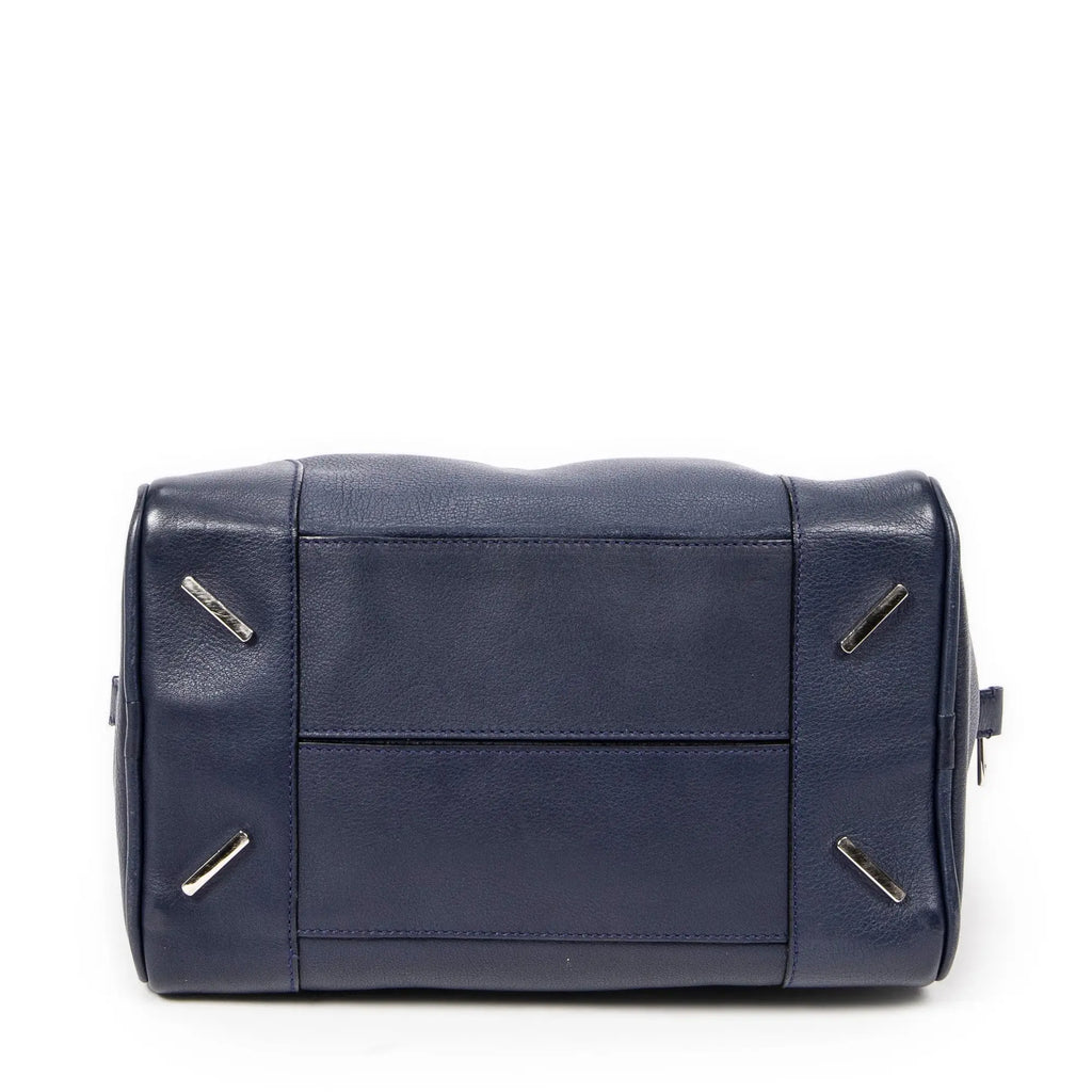 Bolso de mano mediano Amazona 75, piel de becerro, azul marino