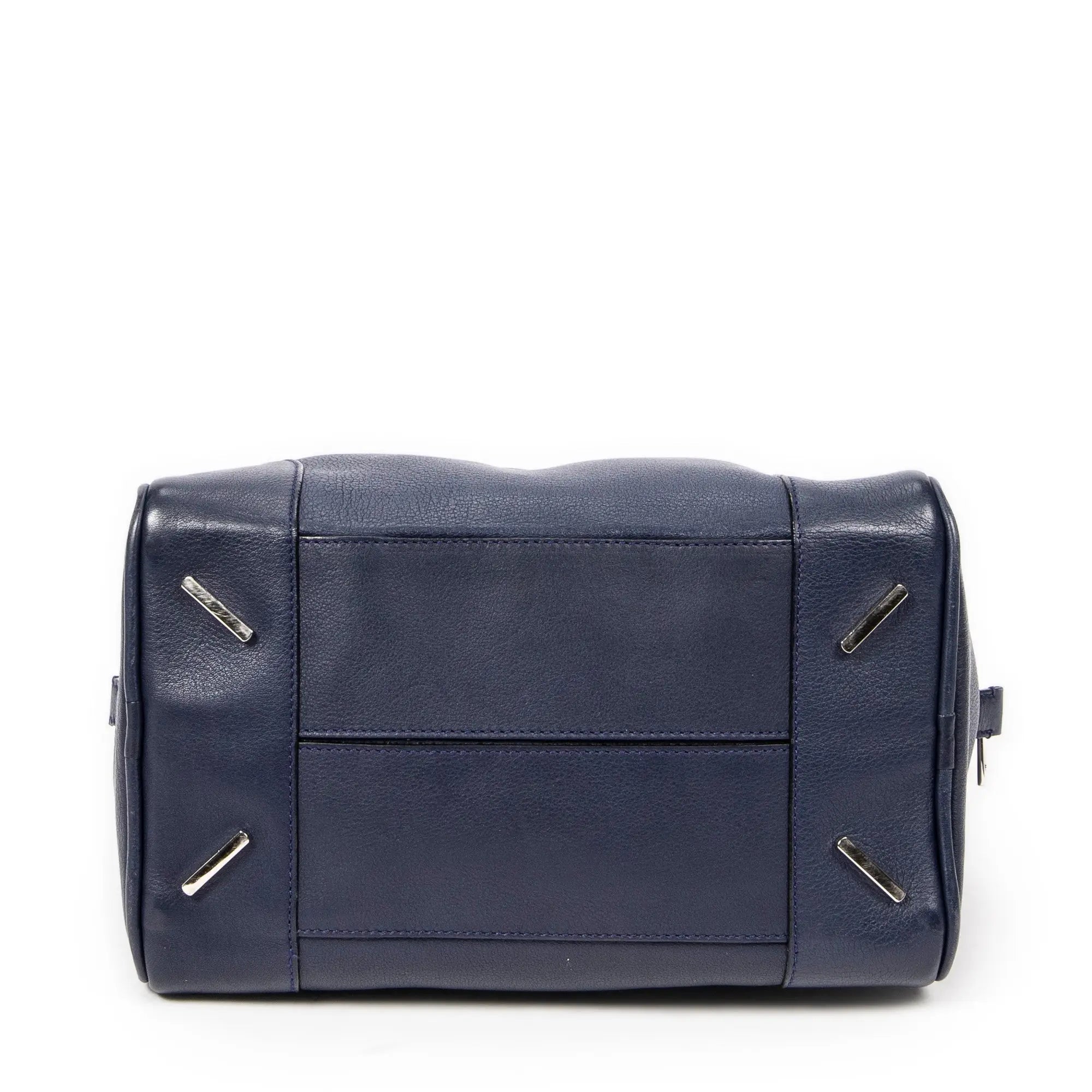 Bolso de mano mediano Amazona 75, piel de becerro, azul marino