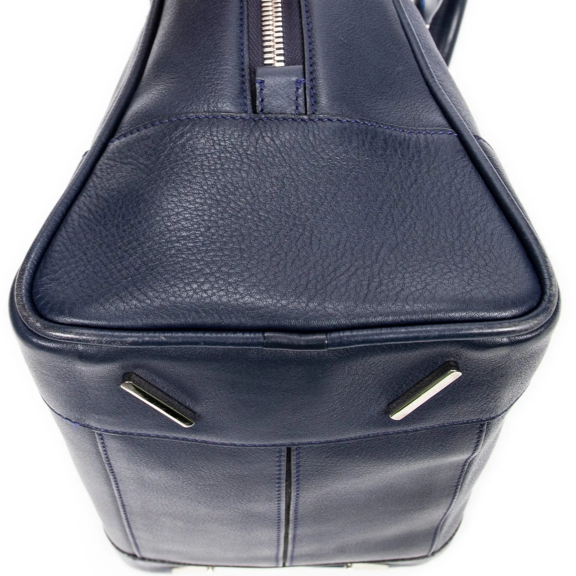 Bolso de mano mediano Amazona 75, piel de becerro, azul marino