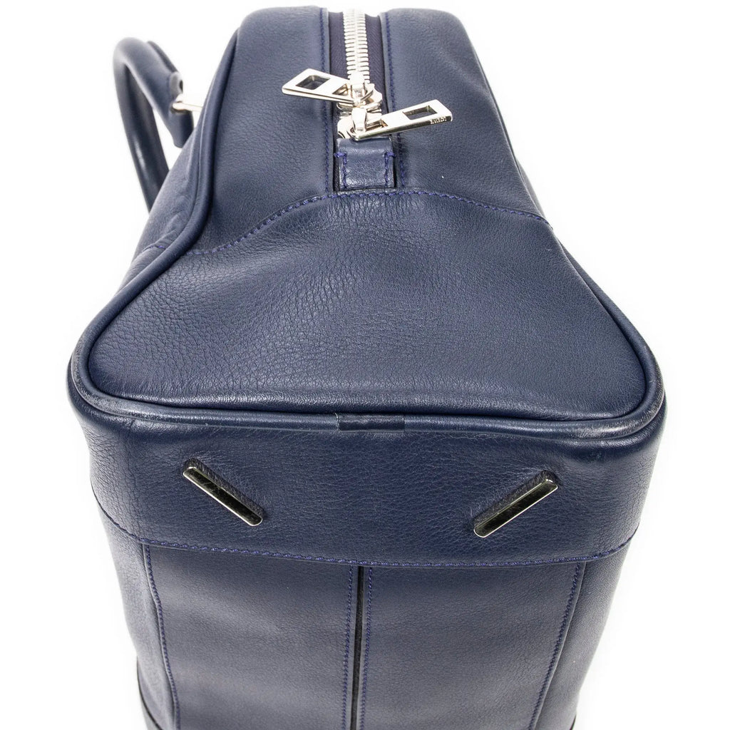 Bolso de mano mediano Amazona 75, piel de becerro, azul marino