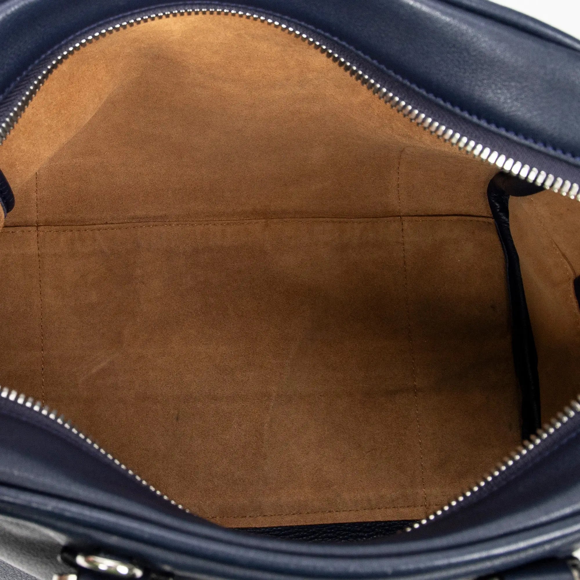 Bolso de mano mediano Amazona 75, piel de becerro, azul marino