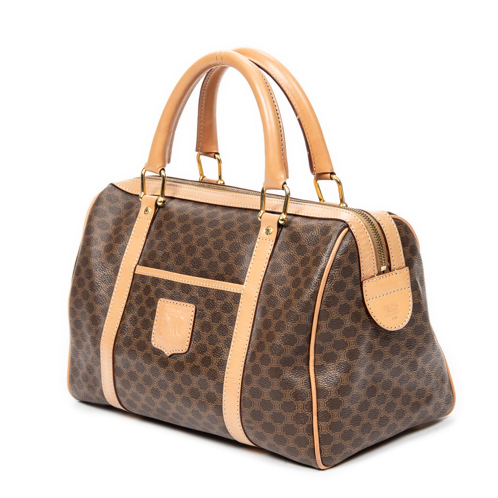 Handbag Vintage Small Boston Beige Macadam Coated Canvas