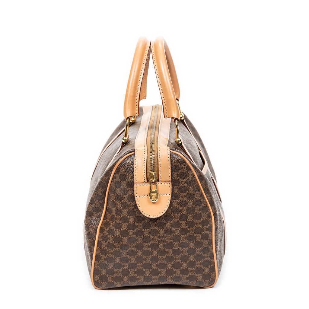 Handbag Vintage Small Boston Beige Macadam Coated Canvas