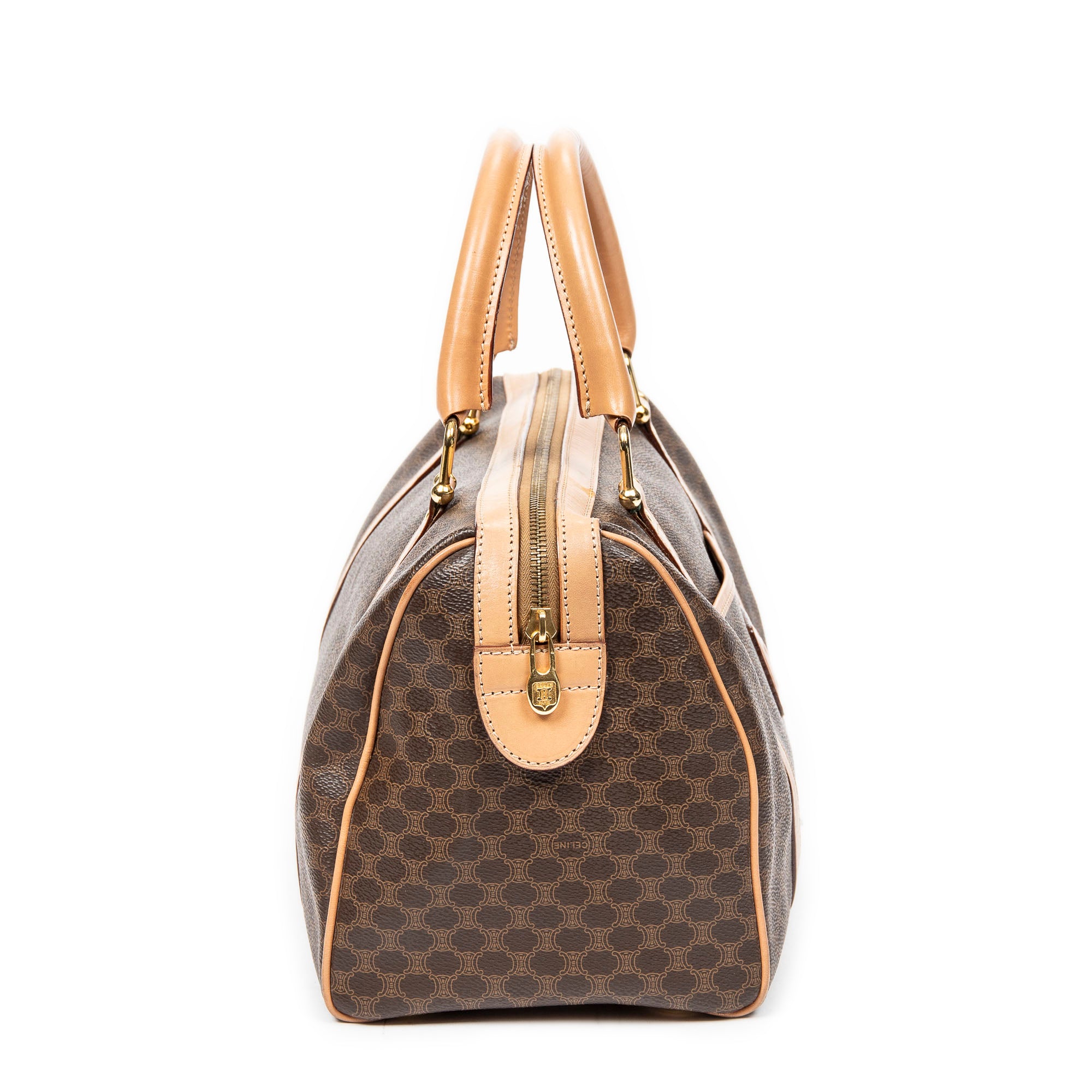 Handbag Vintage Small Boston Beige Macadam Coated Canvas