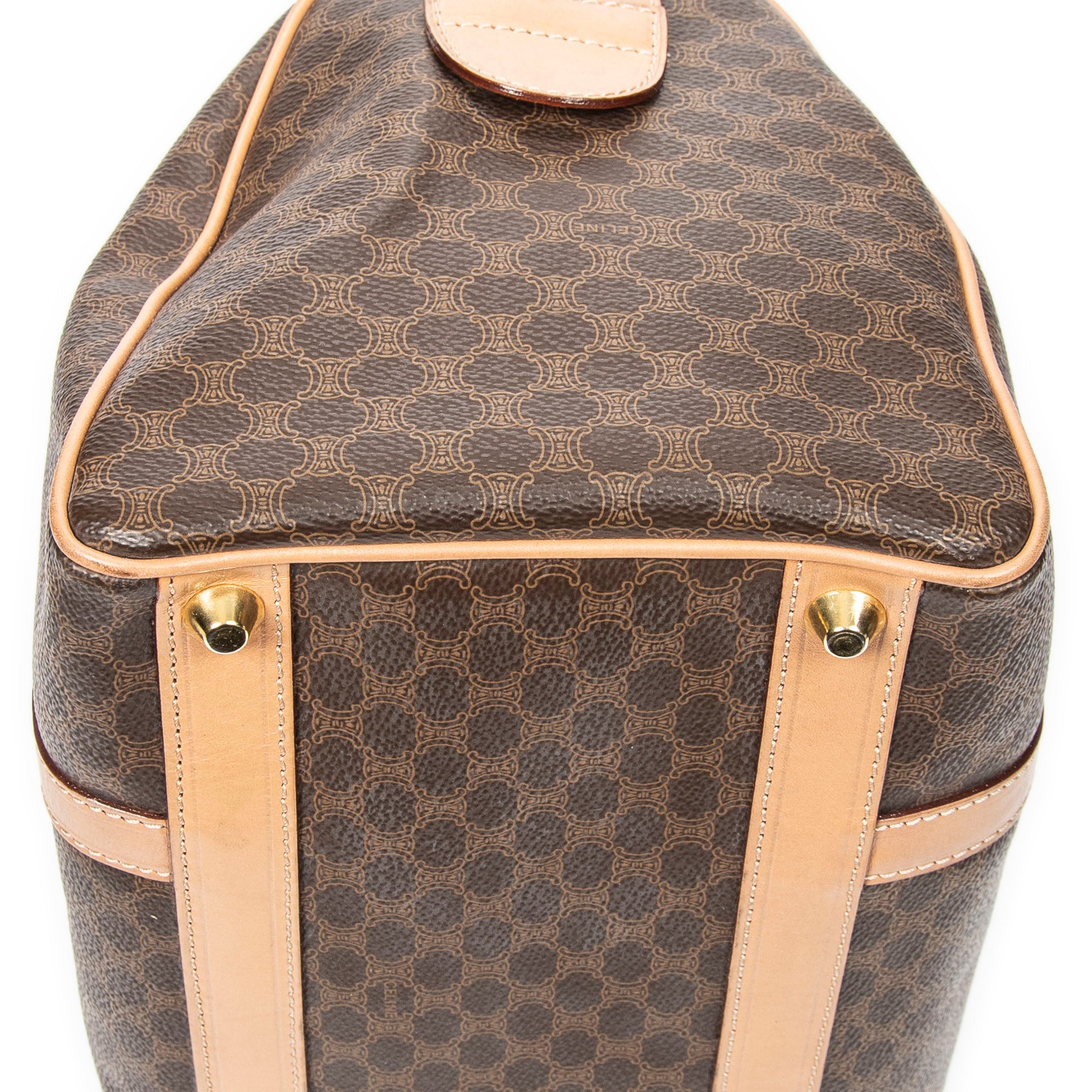 Handbag Vintage Small Boston Beige Macadam Coated Canvas