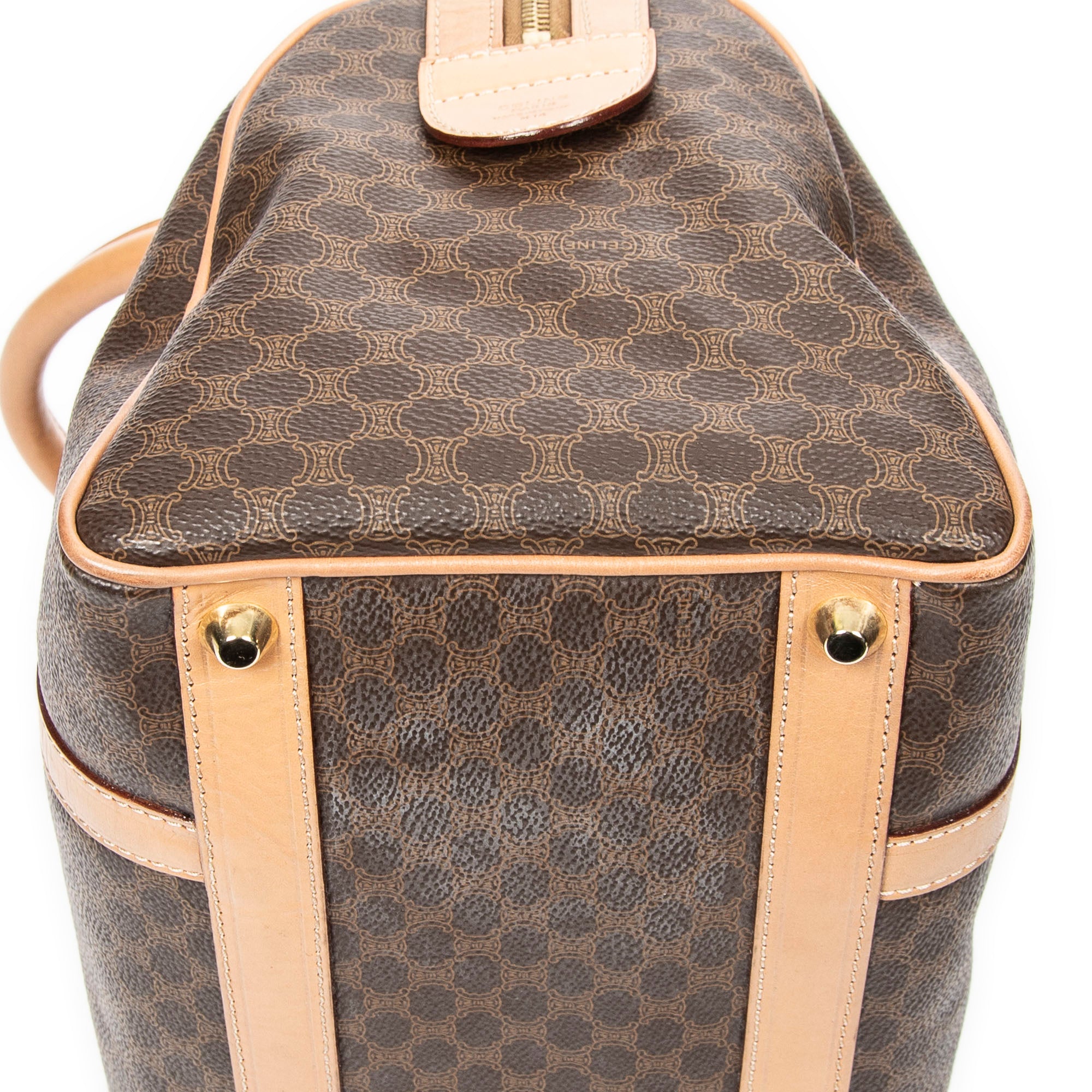 Handbag Vintage Small Boston Beige Macadam Coated Canvas