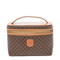 Handbag Top Handle Toiletry Pouch Brown Macadam Coated Canvas