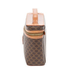 Handbag Top Handle Toiletry Pouch Brown Macadam Coated Canvas