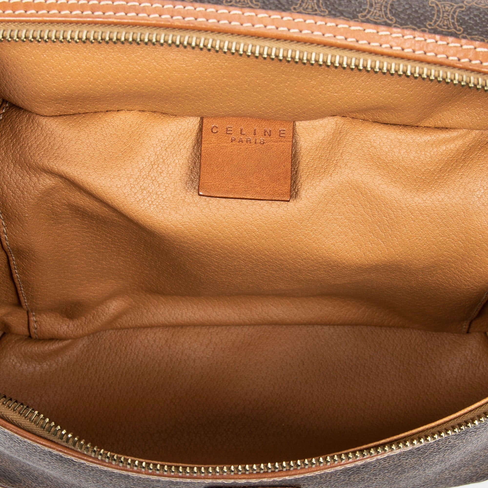 Handbag Top Handle Toiletry Pouch Brown Macadam Coated Canvas
