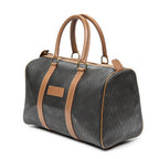 Travel Bag Vintage Medium Travel Boston Black Honeycomb Coated Canvas