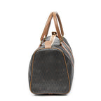 Travel Bag Vintage Medium Travel Boston Black Honeycomb Coated Canvas