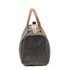Travel Bag Vintage Medium Travel Boston Black Honeycomb Coated Canvas