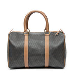 Travel Bag Vintage Medium Travel Boston Black Honeycomb Coated Canvas
